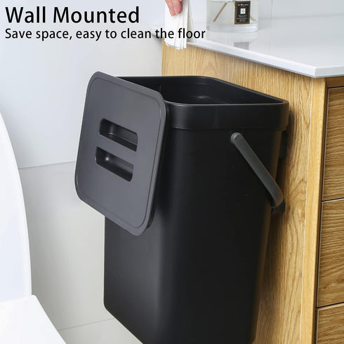 stonespace 3.2 Gallon/12L Bin,1 Pack Under Sink Trash CanKitchen Compost Bin, Diaper Pail, Hanging Garbage Can for Baby
