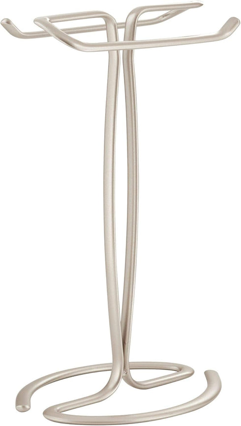 iDesign Axis Metal Hand Towel Holder for Master Bathroom, Vanities, Countertops, Kitchen, Holds 2 Finger Tip Towels