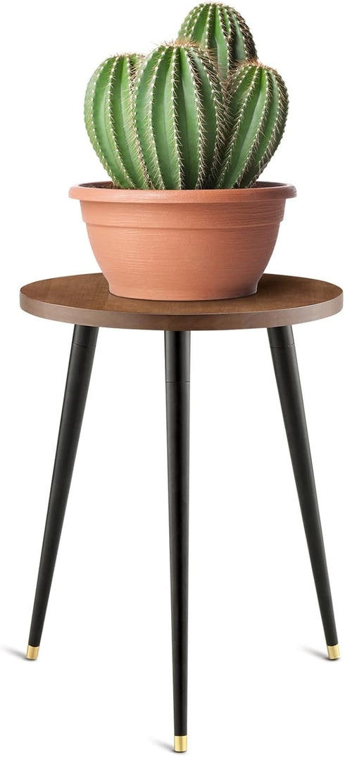 (11.8"x16") KINNARY Plant Stand Indoor, Mid Century Wood Plant Stand Plant Table for Flower Pots, Heavy Duty Metal Tall