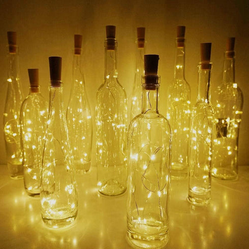 Wine Bottle Cork Lights 15Pack, 10 LED/40 Inches Battery Operated Copper Wire Fairy Mini String Lights