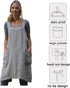 ZQFFB Women's Pinafore Cross Back Apron with Pockets, Japanese Smock for Cooking, Gardening, Baking