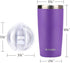 SUNWILL 20 oz Travel Coffee Tumbler, Insulated Mug with Lid, Stainless Steel Cup for Hot and Cold Drinks, Purple