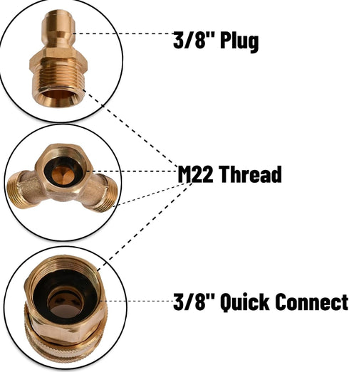 xiangxu Pressure Washer Tee 3/8 Inch Fitting Splitter Coupler Quick Connect Two Gun to One Power Washer 4.0 GPM Accessories by xiangxu