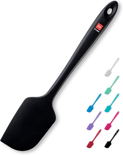 DI ORO Silicone Spatula, 600°F Heat-Resistant Rubber Kitchen Utensil, Black, Dishwasher Safe
