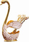 Decorative Gold Swan Base Holder with 6 Pcs Coffee Spoon Set, Creative Dessert Spoons