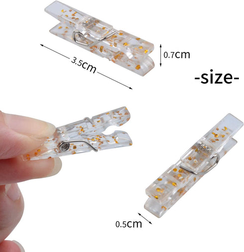 100 Pieces Clear Plastic Utility Paper Clips, Photo Paper Peg Pin, Clothes Line Clips, Craft Clips, 3.5 x 0.5cm x 0.7cm
