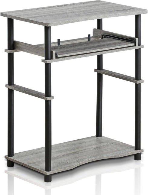 Furinno 10016GYW/BK Home Laptop Notebook Computer Desk, French Oak Grey/Black