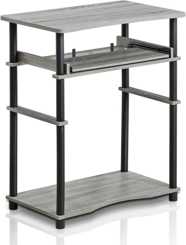 Furinno 10016GYW/BK Home Laptop Notebook Computer Desk, French Oak Grey/Black