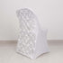 1 Set Rosette Efavormart White Satin Spandex Stretch Folding Chair Cover for Party Dining Chairs Wedding W/Foot Pockets