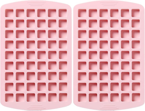 Verdental Small Square Silicone Candy Molds, 108 Cavities for Hard Candy, Cake, Chocolate (2 Pcs, Pink)