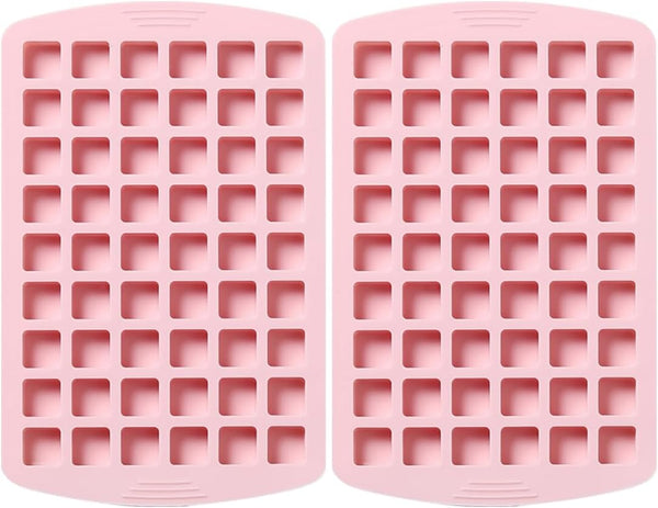 Verdental Small Square Silicone Candy Molds, 108 Cavities for Hard Candy, Cake, Chocolate (2 Pcs, Pink)