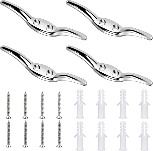 4 Pcs Zinc Alloy Hook for Blinds Cord, Blind Cord Safety Rope Cleat with Screws for Home Office