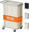 Lifewit 150L Large Laundry Basket with Wheels, Tall 2 Section Laundry Hamper
