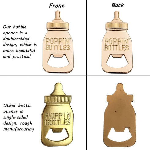 DAJAMAI 24 Pack Baby Bottle Openers for Baby Shower Favors, Bottle Openers Baby Shower Return Gifts for Guest, Rose