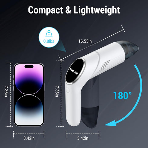 Handheld Cordless Vacuum, 120W/12KPa High Power Wireless Car Vacuum Cleaner, Lightweight Mini for Pet Hair, Home