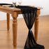 Socomi Black Halloween Chiffon Table Runner, 10ft 29x120 Inches, Fall Thanksgiving Boho Rustic Wedding Decorations