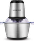 Electric Meat Grinder, 2L Stainless Steel Food Processor, 350W Meat Blender, 4 Sharp Blades, 8 Cups for Vegetables