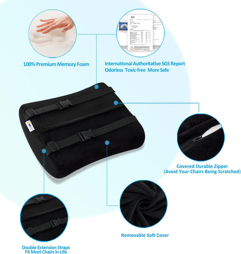 Tailbone SAIREIDER Seat Cushion and Lumbar Support Pillow for Office Chair, Memory Foam Car Seat Cushions Back Support