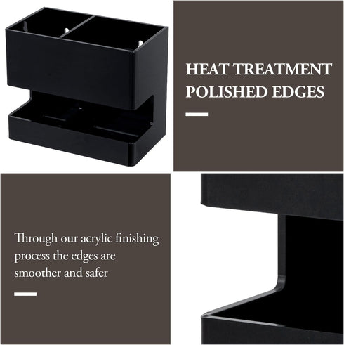 MyGift Premium Black Acrylic Wall Mounted Hair Styling Tools Holder, 2 Slots Salon Organizer Rack