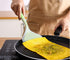 Omelette Spatula 10-Inch Silicone Pancakes Shovel, Durable Heat-resistant Wide Turner for Eggs, Crepes, Pizza (Green)
