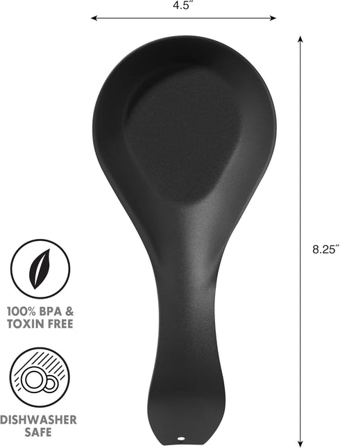 OGGI Stainless Steel Spoon Rest, Long Handle Utensil Holder for Kitchen Counter, Stove Top, or Coffee Station