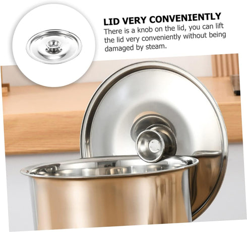 Stainless Steel Oil Pot Lid, Seasoning Pot Cover with Convenient Knob Spill Design for Kitchen Cookware