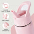 12oz Fijinhom Kids Water Bottle for School, Toddler Bottles with Straws, Stainless Steel Vacuum Insulated Water Bottle
