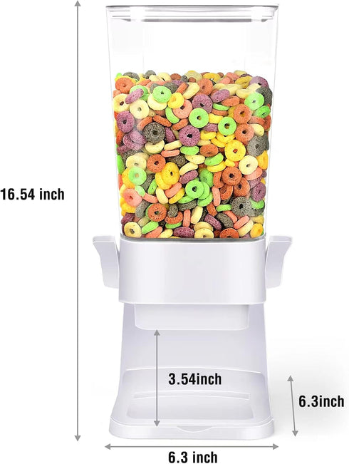 Double Cereal Dispenser - Large Countertop Storage Containers for Pantry Dry Food, 2PC