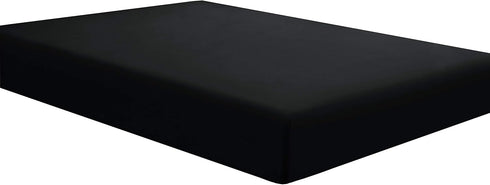 Sfoothome Black Fitted Sheet - 14 Inch Pocket Deep Microfiber Sheets, Queen Size