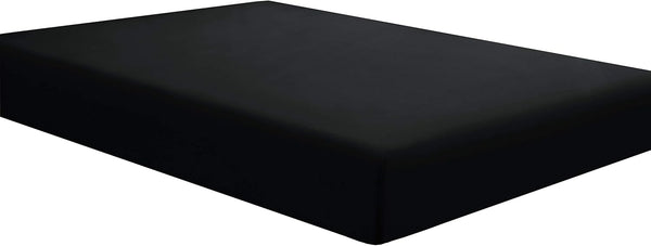 Sfoothome Black Fitted Sheet - 14 Inch Pocket Deep Microfiber Sheets, Queen Size