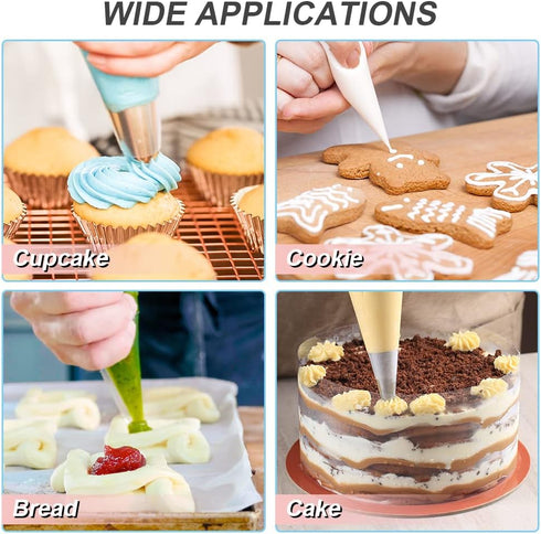 200pcs Disposable Icing Piping Bags, 12 Inch Pastry Bag for Cake Cookies Baking Decorating
