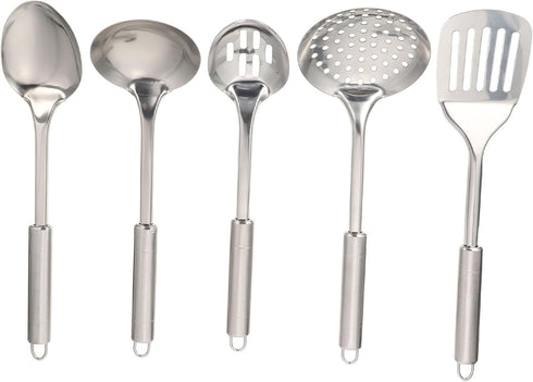 MAGICLULU 1 Set Stainless Steel Kitchenware Food Cooking Spatula, Soup Spoon, Slotted Turner, Non-Stick Pan for Eggs,