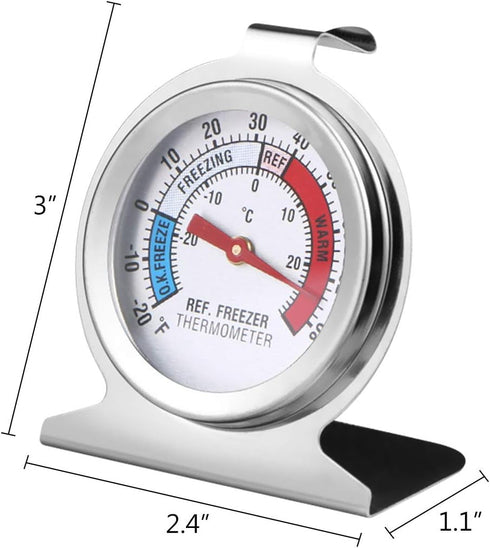 6PCS Large Dial Refrigerator Freezer Thermometer - Classic Series for Fridge Temperature Cooler