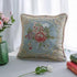 Set 2 18x18inFlowers of Vintage Blue Embroidered Throw Pillows Covers Retro European Pillow Covers for Sofa Couch