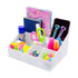 Granvela Home Organizer, Bedside Table Makeup Organizer with 6 Compartments, White
