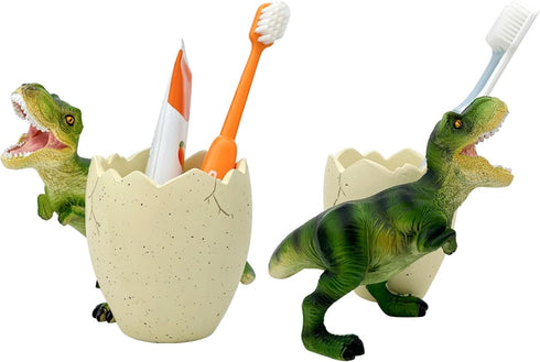 FlidRunest Dinosaur Kids Toothbrush Holders for Bathrooms - Cute Dino Tooth Brush Holder - Easy to Clean Toothbrush