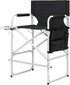 Tall Directors Chair, 41'' Portable Makeup Artist Chair with Side Table, Tall