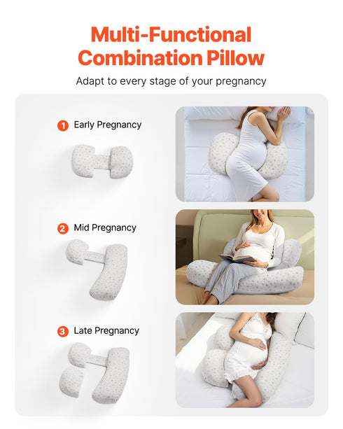 VEVOR Pregnancy Pillows for Sleeping, Adjustable Maternity Pillow for Pregnant Women, Soft Pregnancy Body Pillow