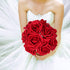 AmyHomie 50pcs Dark Red Artificial Flowers, Real Looking Fake Roses with Stem for DIY Wedding Bouquets, Centerpieces,
