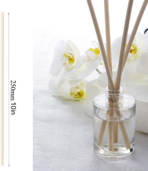 HOSSIAN 50pcs Reed Diffuser Sticks - Wood Rattan-Reed Sticks -Essential Oil Aroma Diffuser Sticks- Spa-Aromatherapy(10"/25cm) by HOSSIAN