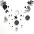Decor365 Black Glitter Rose Gold Circle Garlands - Twinkle Little Star Party Decoration Hanging Banner Backdrop for