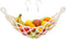 Okuna Outpost Macrame Hanging Fruit Basket Hammock for Kitchen, 6 x 25 x 15 in, White Cotton Modern Under-Cabinet