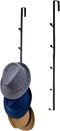 MyGift Black Metal Over The Door Hooks, Heavy Duty Hanger for Hats, Coats, Scarves, Set of 2