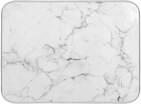 Marble Print Absorbent Dish Drying Mat for Kitchen Counter, Reversible Microfiber Drainer Mats, Large 18 x 24 inch
