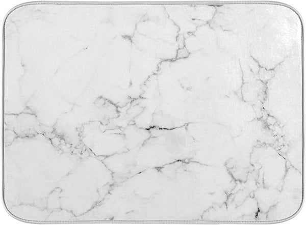 Marble Print Absorbent Dish Drying Mat for Kitchen Counter, Reversible Microfiber Drainer Mats, Large 18 x 24 inch
