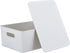 Superio Ribbed Collection Large White Smoke Storage Bins, 2 Pack, 15 Liter, Stackable Organizer Baskets