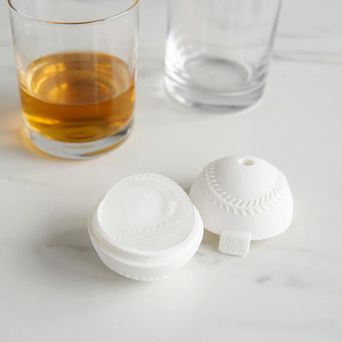 True Zoo Baseball Ice Mold, Silicone Ice Sphere Maker, Set of 1, White, Dishwasher Safe