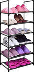 Easyhouse 6 Closet, Tier Metal Structure Free Standing Shoe Rack for Small Space Entryway, Bedroom, Narrow Vertical