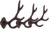 Rustic 4-Point Deer Antler Cast Iron Wall Hook, 5.6 Inch (Set of 3)