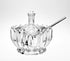 Clear Glass Sugar Bowl Spice Jar with Lid Spoon, Transparent Condiment Pot